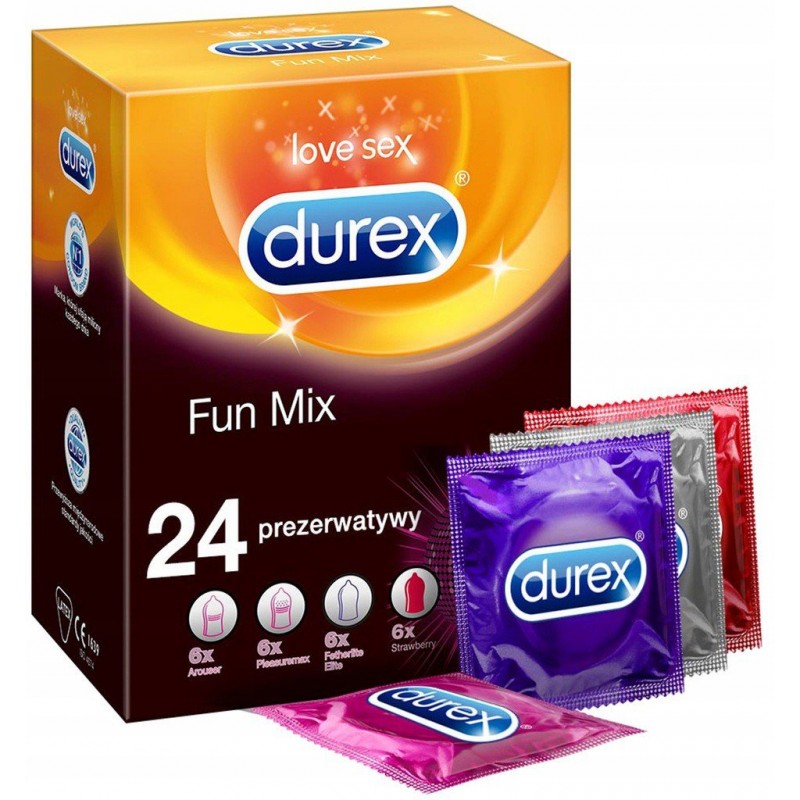 Durex Fun Arouser Pleasuremax Elite Truskawka 24 sztuki