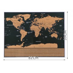 Mapa Świata Zdrapka z Flagami Zestaw Akcesoria