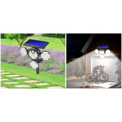 LAMPA ULICZNA LED Do ziemi lub na ścianę ZASILANIE SOLARNE Z PANELEM SOLARNYM