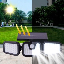 LAMPA SOLARNA ULICZNA LED NA ŚCIANĘ ZASILANIE SOLARNE Z PANELEM SOLAR - 3 MODUŁY