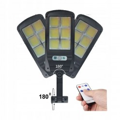 Mocna Mała Lampa Solarna Uliczna Latarnia 120 LED COB + PILOT