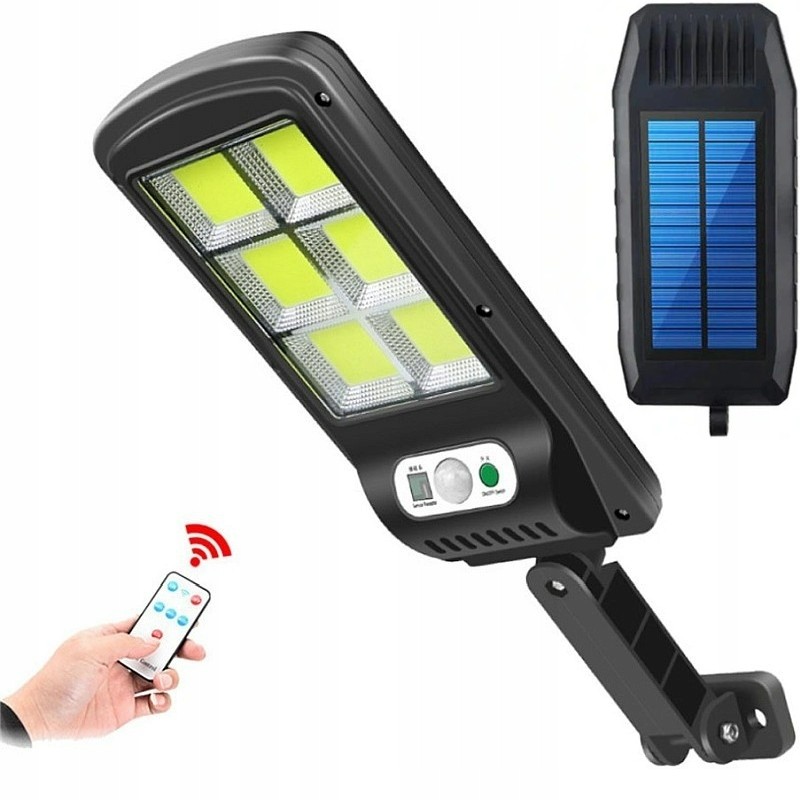 Mocna Mała Lampa Solarna Uliczna Latarnia 120 LED COB + PILOT