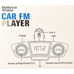 Transmiter Samochodowy Ładowarka 12/24V Bluetooth Zestaw Głośno Mówiący + AUX