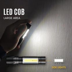 Mini Latarka Taktyczna LED COB Na USB + ZOOM Wodoodporna 2w1