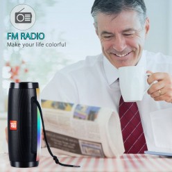 Bezprzewodowy Głośnik TG-165 Radio FM PowerBank USB Oświetlenie LED