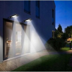 MOCNA LAMPA SOLARNA ŚCIENNA LATARNIA 180 LED COB