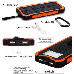 Powerbank Solarny 20 000 mAh Rozmiar XL 2xUSB microUSB 2A