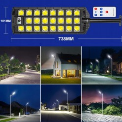 Lampa Solarna Czujnik Ruchu 713 COB 2000W + Pilot