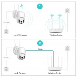 Zewnętrzna  Kamera 360 Obrotowa IP WiFi ZOOM 4X FULL HD