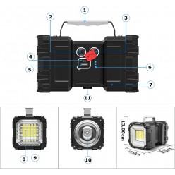 Naświetlacz Szperacz Latarka Akumulator Powerbank LED COB