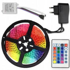 TAŚMA LED SMD 3528 5m ZESTAW WODOODPORNA RGB PILOT