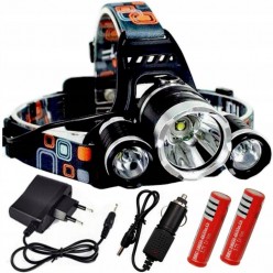 Czołowa Latarka 3x LED CREE Czołówka 2 Ładowarki