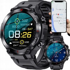 Smartwatch Męski Zegarek z GPS K37 IP68 Krokomierz, Ciśnieniomierz