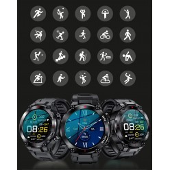 Smartwatch Męski Zegarek z GPS K37 IP68 Krokomierz, Ciśnieniomierz