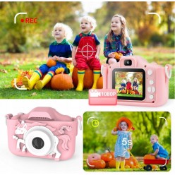 Aparat Fotograficzny Dla Dzieci Ekran LCD Kamera Gry Różowy