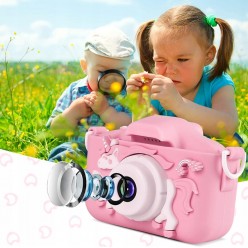 Aparat Fotograficzny Dla Dzieci Ekran LCD Kamera Gry Różowy