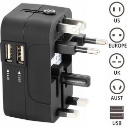 Przejściówka Travel Adapter Gniazdka USA UK EU All in One Ładowarka USB