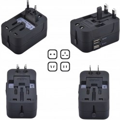 Przejściówka Travel Adapter Gniazdka USA UK EU All in One Ładowarka USB