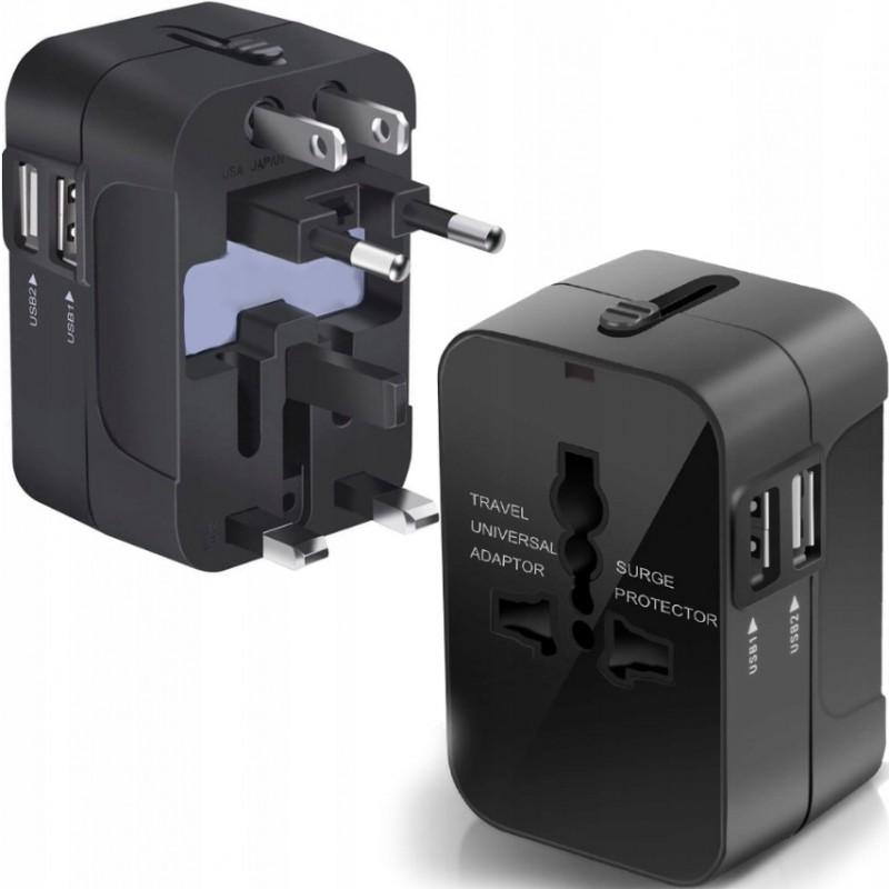 Przejściówka Travel Adapter Gniazdka USA UK EU All in One Ładowarka USB