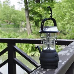 Lampa Turystyczna Biwakowa Solarna, Dynamo, 230V, Gniazdo Zapalniczki