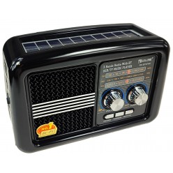 Radio Turystyczne Retro z Panelem Solarnym Latarką 230V USB