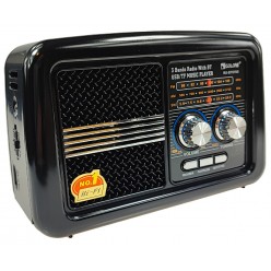 Radio Turystyczne Retro z Panelem Solarnym Latarką 230V USB