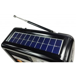 Radio Turystyczne Retro z Panelem Solarnym Latarką 230V USB