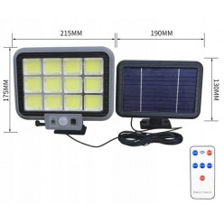 Lampa Solarna XL Czujnik Ruchu Zmierzchu 288 COB