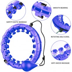 Hula Hoop z Obciążeniem i Masażem Modułowe z Regulacją Obwodu Niebieskie