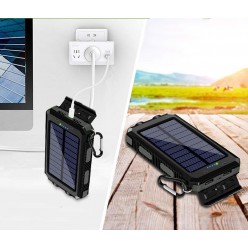 Powerbank Solarny 20000 mAh Rozmiar Wbudowana Latarka i Kompas