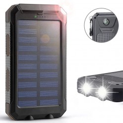 Powerbank Solarny 20000 mAh Rozmiar Wbudowana Latarka i Kompas