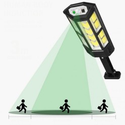 Lampa Uliczna z Pilotem Solarna LED COB Czujnik Ruchu i Zmierzchu