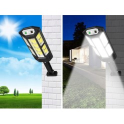 Lampa Uliczna z Pilotem Solarna LED COB Czujnik Ruchu i Zmierzchu