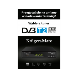 Plakat Kruger&matz Tuner Dvb-T2 W Paczce 2 Szt.