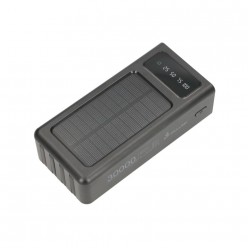 Powerbank Solarny z Przewodami i Latarką, microUSB, USB-C, Lightning, USB 30000 mAh