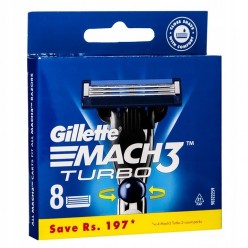 Gillette Mach3 Turbo Gilette Wkłady Nożyki Ostrza 8szt