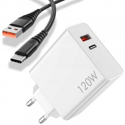 Zestaw Ładowarka Xiaomi 120W USB-C USB 3,25A z Przewodem