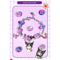 Zestaw do Robienia Bransoletek Charms 75 Elementów Pandora Kuromi