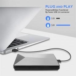 Zewnętrzny Napęd CD/DVD Nagrywarka USB 3.0 USB-C Aluminium