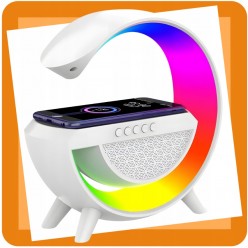 Lampka LED z Funkcja Inteligentna Ładowarka Qi o mocy 15W, Głośnik Bluetooth, Radio FM, AUX