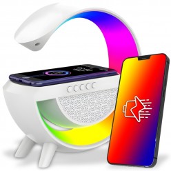 Lampka LED z Funkcja Inteligentna Ładowarka Qi o mocy 15W, Głośnik Bluetooth, Radio FM, AUX