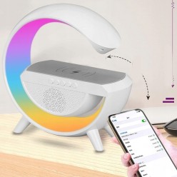 Lampka LED z Funkcja Inteligentna Ładowarka Qi o mocy 15W, Głośnik Bluetooth, Radio FM, AUX