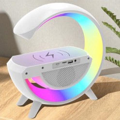 Lampka LED z Funkcja Inteligentna Ładowarka Qi o mocy 15W, Głośnik Bluetooth, Radio FM, AUX