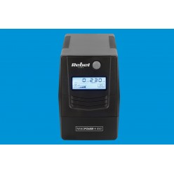 Zasilacz Awaryjny Komputerowy Ups Rebel Model Nanopower Plus 650 ( Offline, 650Va / 360W , 230 V , 50Hz , Lcd , Usb , Rj45 )