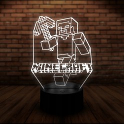 Nocna Lampka Dla Dziecka Minecraft + Pilot Bezprzewodowy