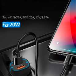 Ładowarka Samochodowa Z Funkcją Power Delivery I Quick Charge 38W