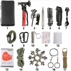 Wojskowy Zestaw Survival 52w1 Niezbędnik Multitool 52el XL