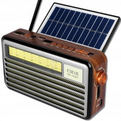 Radio FM,AM,SW z Panelem Solarnym, Bluetooth, USB, gniazdo kart SD/TF i lampką LED USB