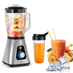 Blender Kielichowy Easy Expert Go 1300W , Szklany Kielich 1,5L + Kubek Podróżny 600 Ml