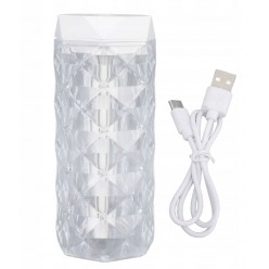 2w1Nocna Lampka i Nawilżacz Glamour Multi LED Świecący Kryształ